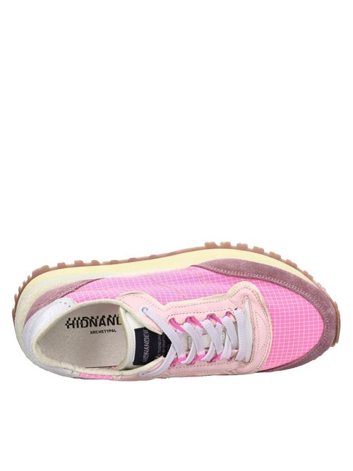 Sneakers in pelle e tessuto HIDNANDER | TENKEI HE1WS400 426ROSA-VIOLA-BIANCO